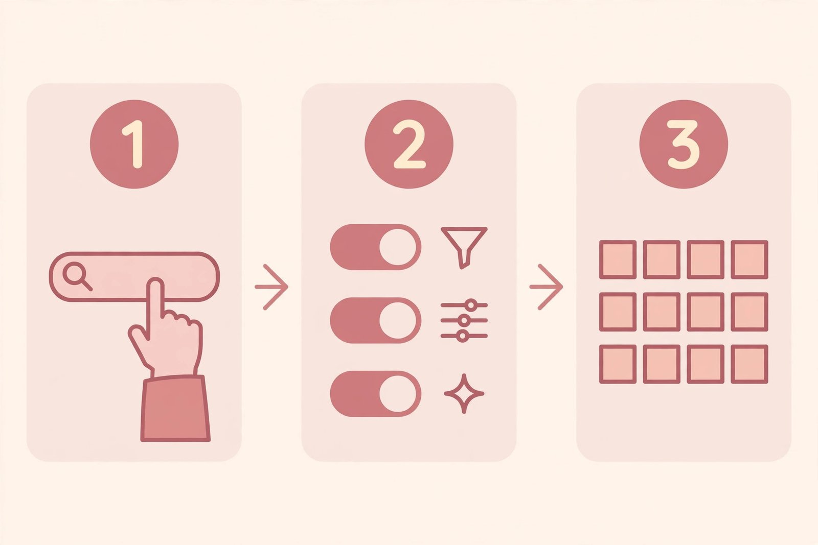Three steps to generate anagrams: type a word, choose filters, view results
