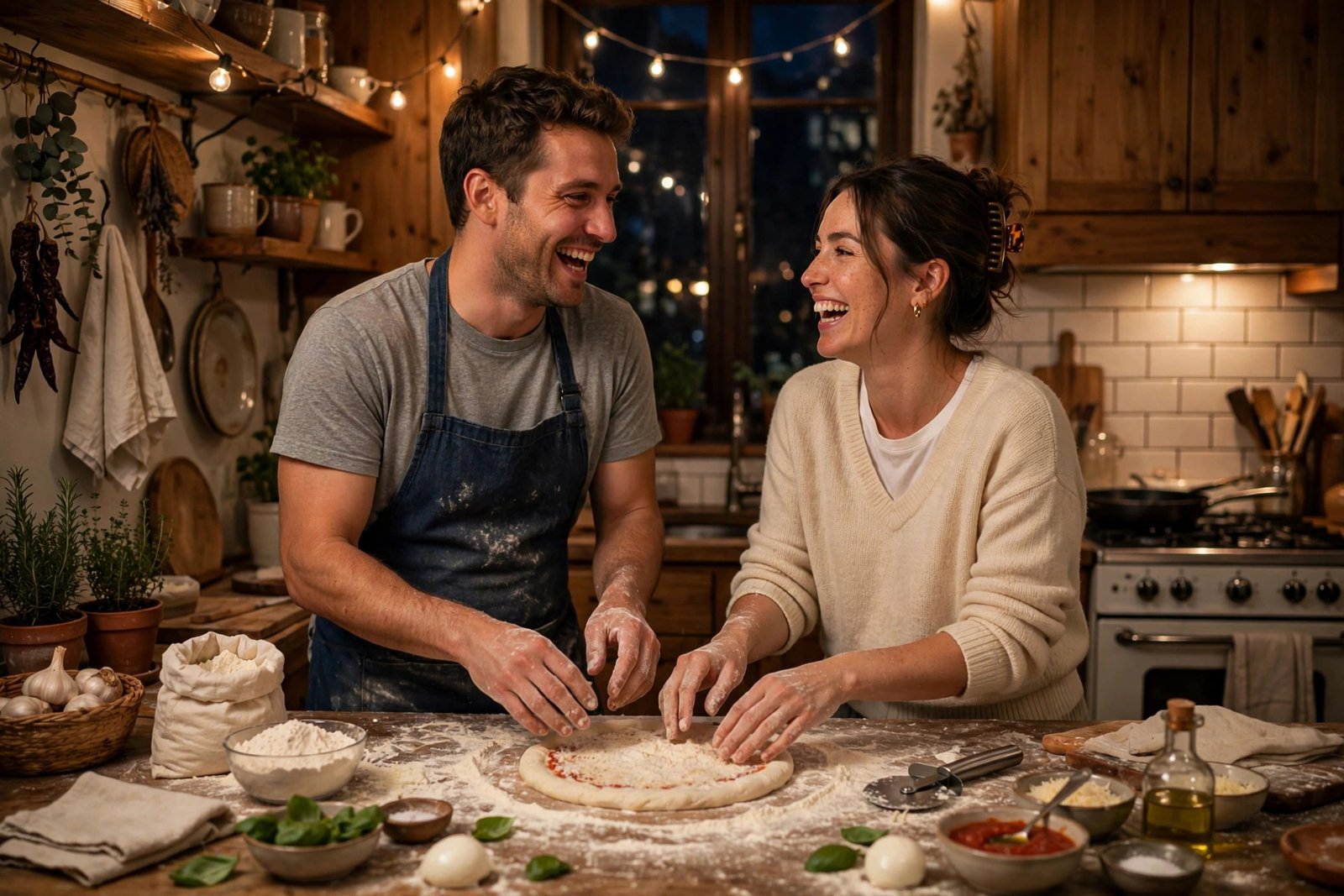 Cooking together as one of the most fun at home date ideas for couples