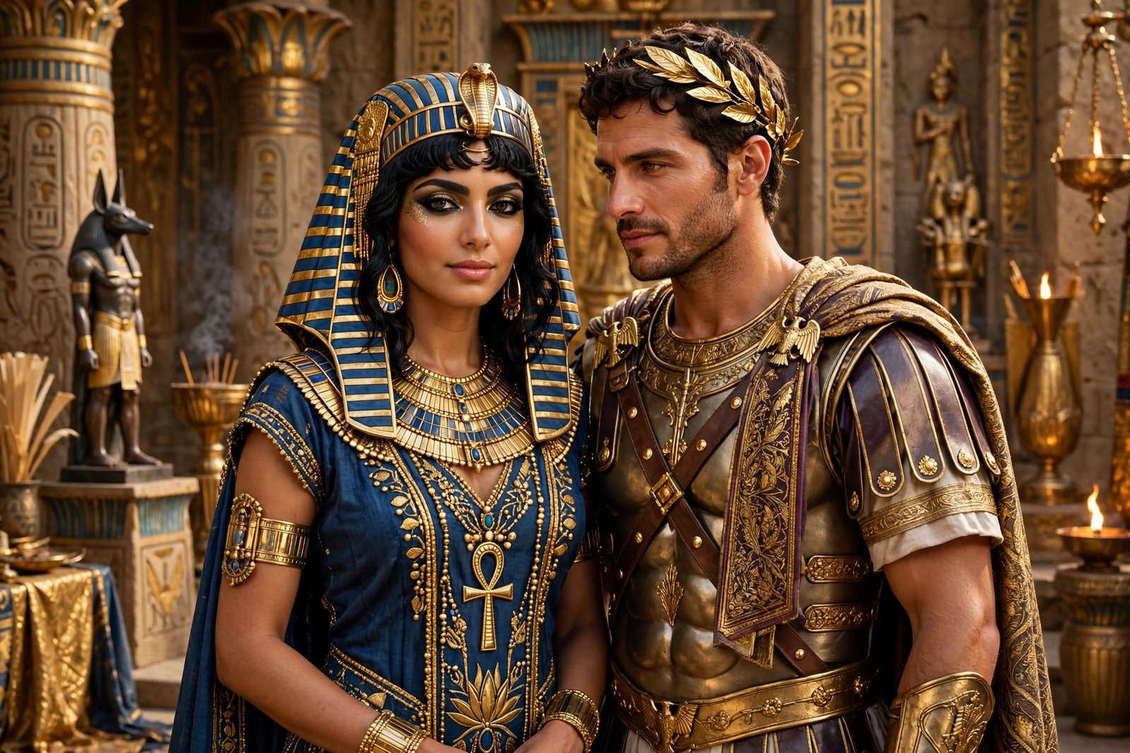 alt: iconic duos couple halloween costumes - Cleopatra and Mark Antony