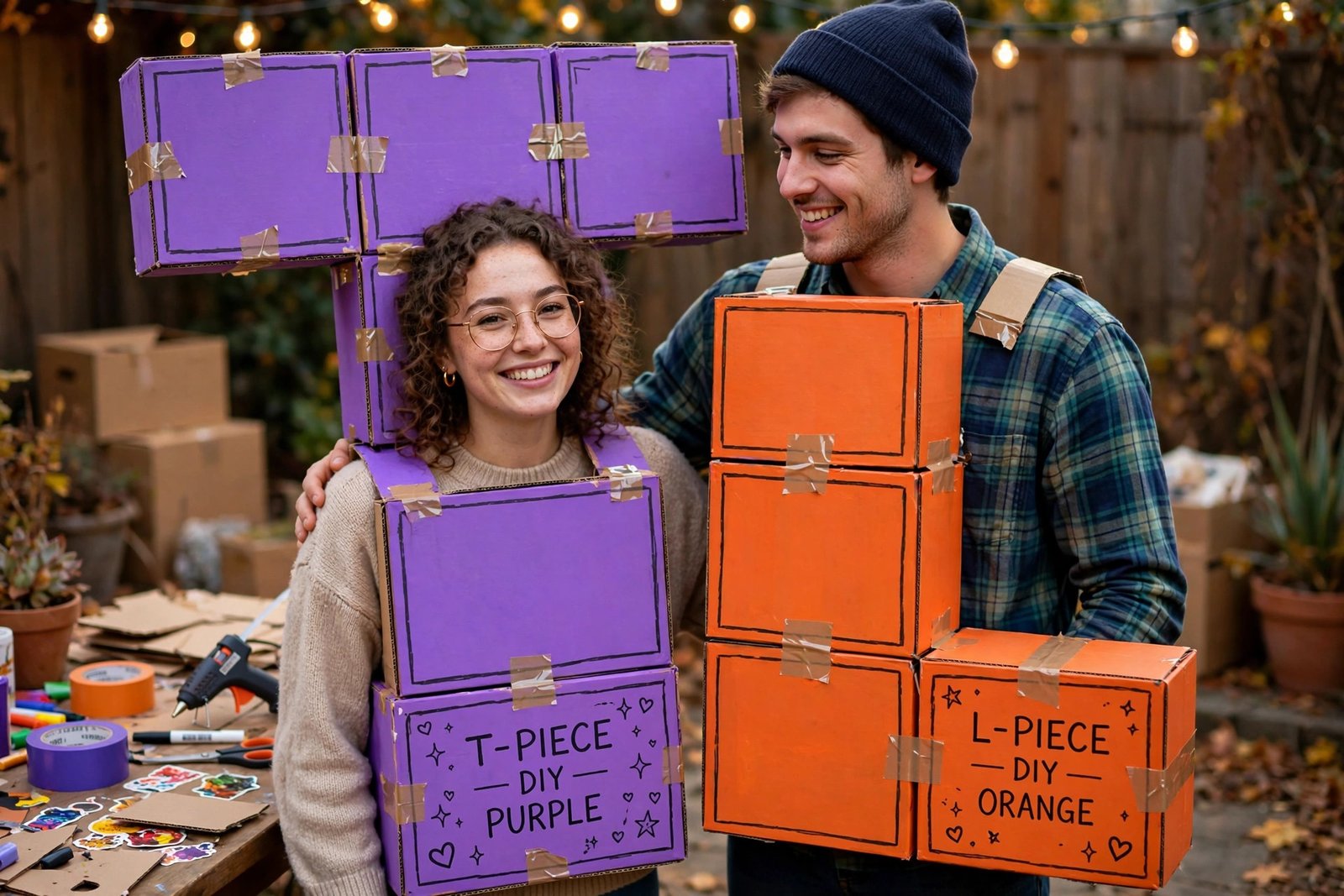 alt: easy DIY couples costumes - Tetris pieces