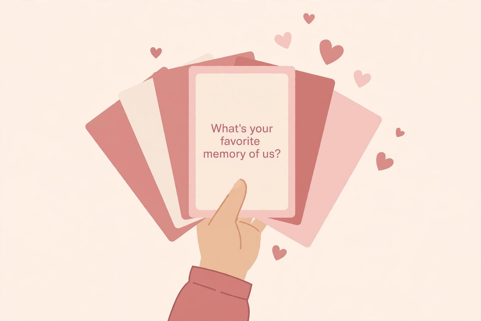 Example couple question card asking what's your favorite memory of us