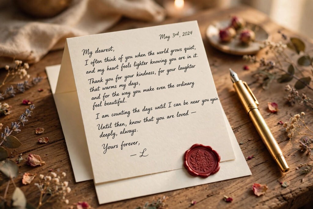 how to write a love letter - handwritten romantic letter with wax seal