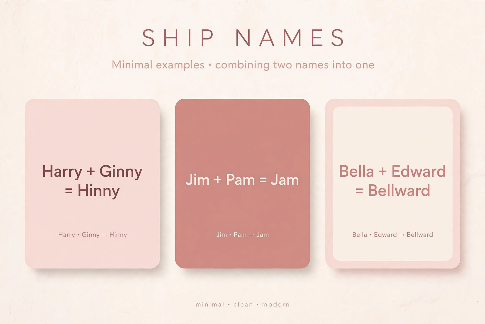 Ship name ideas examples - Harry and Ginny become Hinny